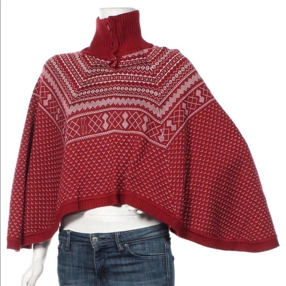G STAR SNOW KNIT PONCHO | AZTEC PATTERNED | WARM | BOHEMIAN | BOHO - Picture 1 of 7